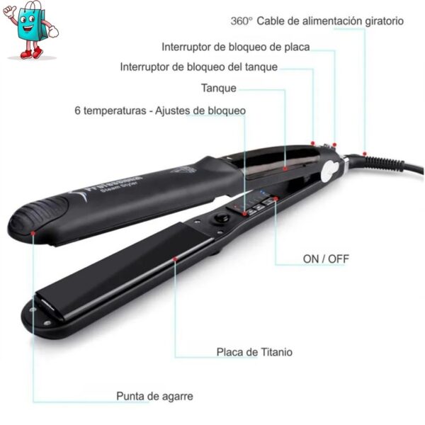 Plancha De Pelo A Vapor Keratina Y Argan - Image 4