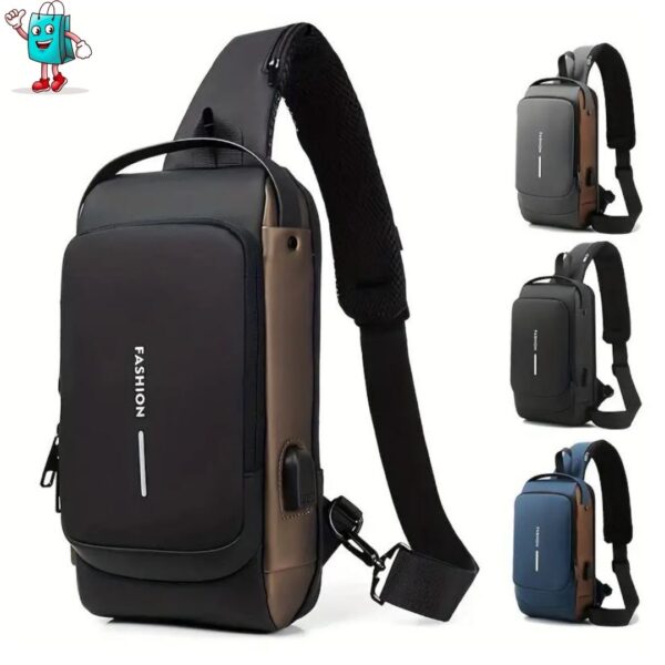 Bolso Cruzado Antirrobo Puerto USB